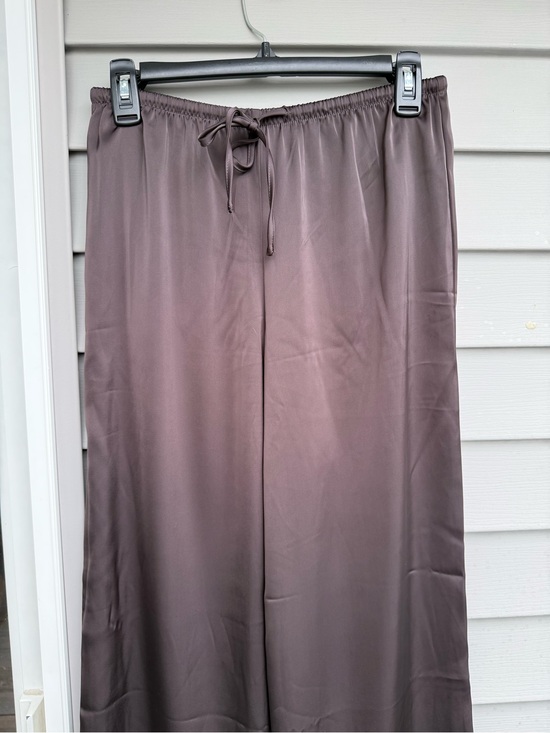 Sincerly Jules Pants - Brown Satin Elastic Drawstring Pants